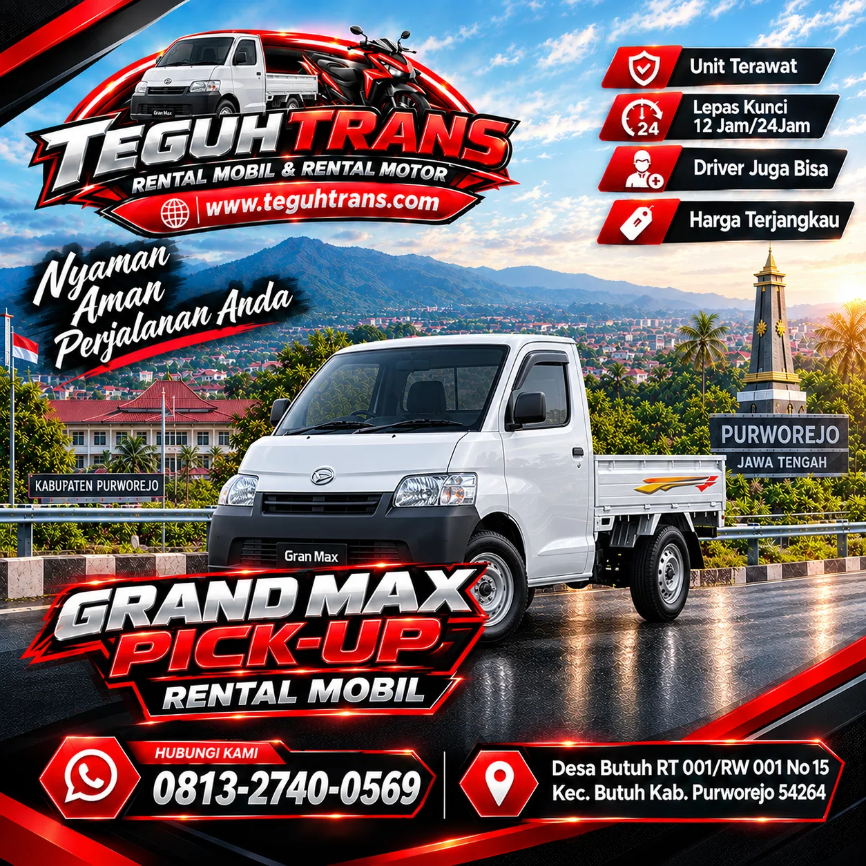 Rental Mobil GrandMax Pickup TEGUH TRANS