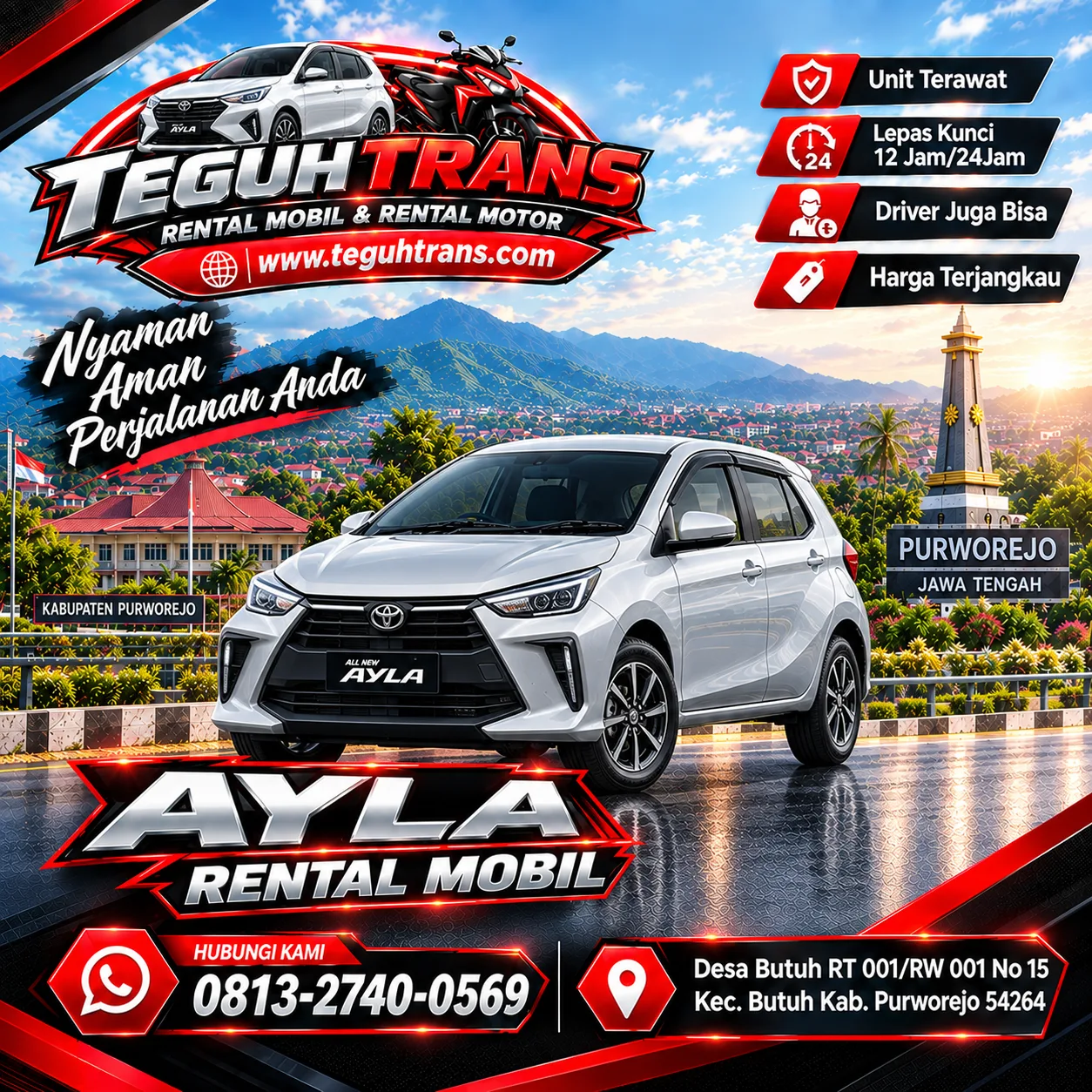 Rental Mobil Ayla New TEGUH TRANS